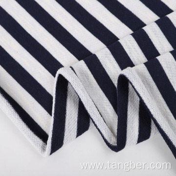 Black White Stripe Hoodie French Terry Fabric